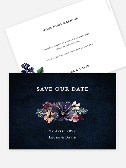 Save the date Cadre floral