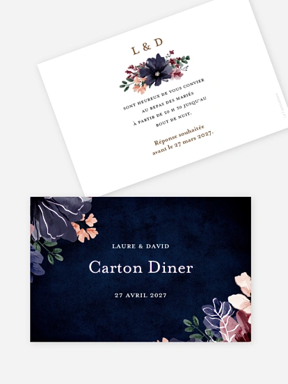 Carton d'invitation Cadre floral