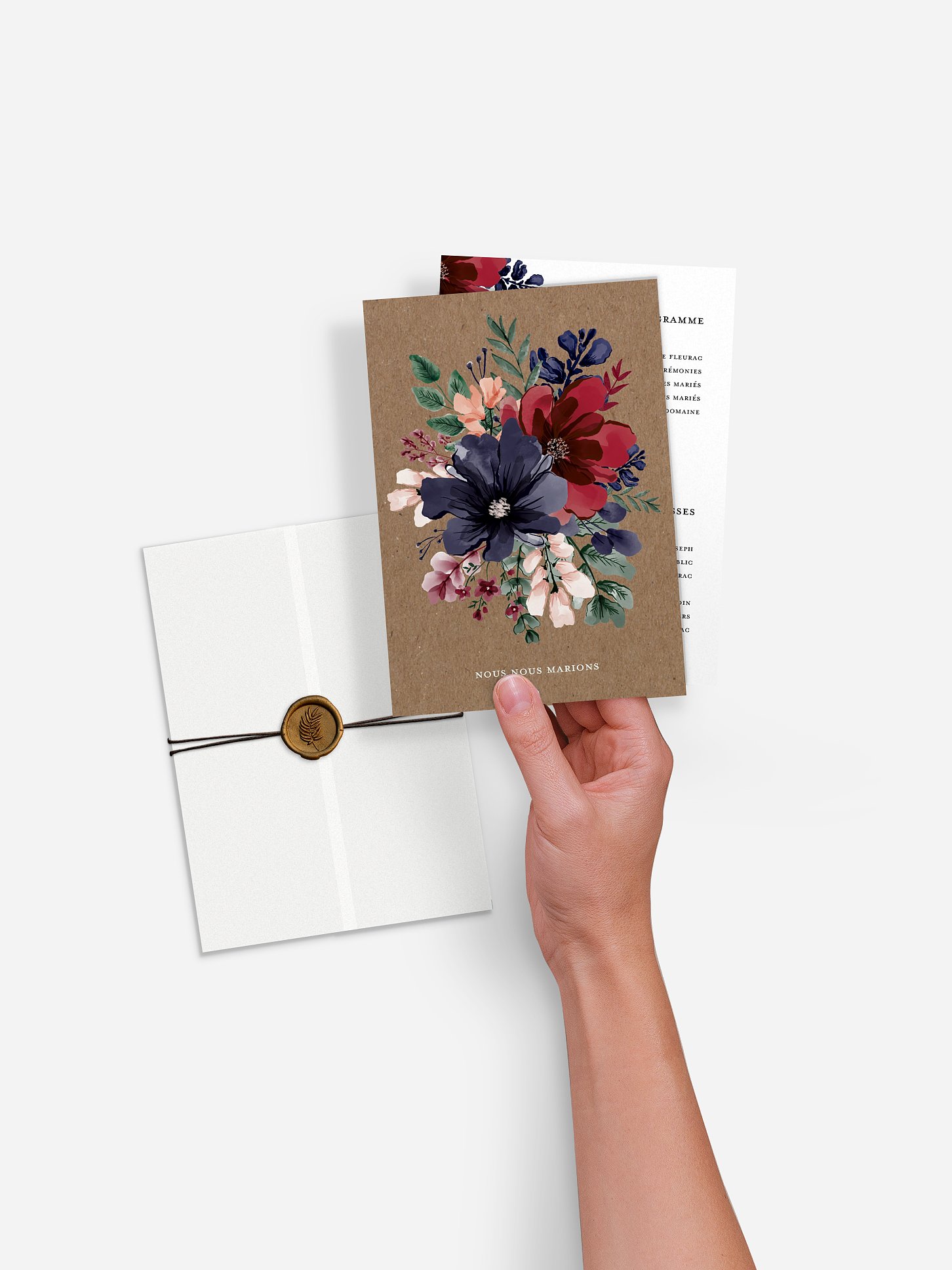 Faire-part de mariage Cadre floral