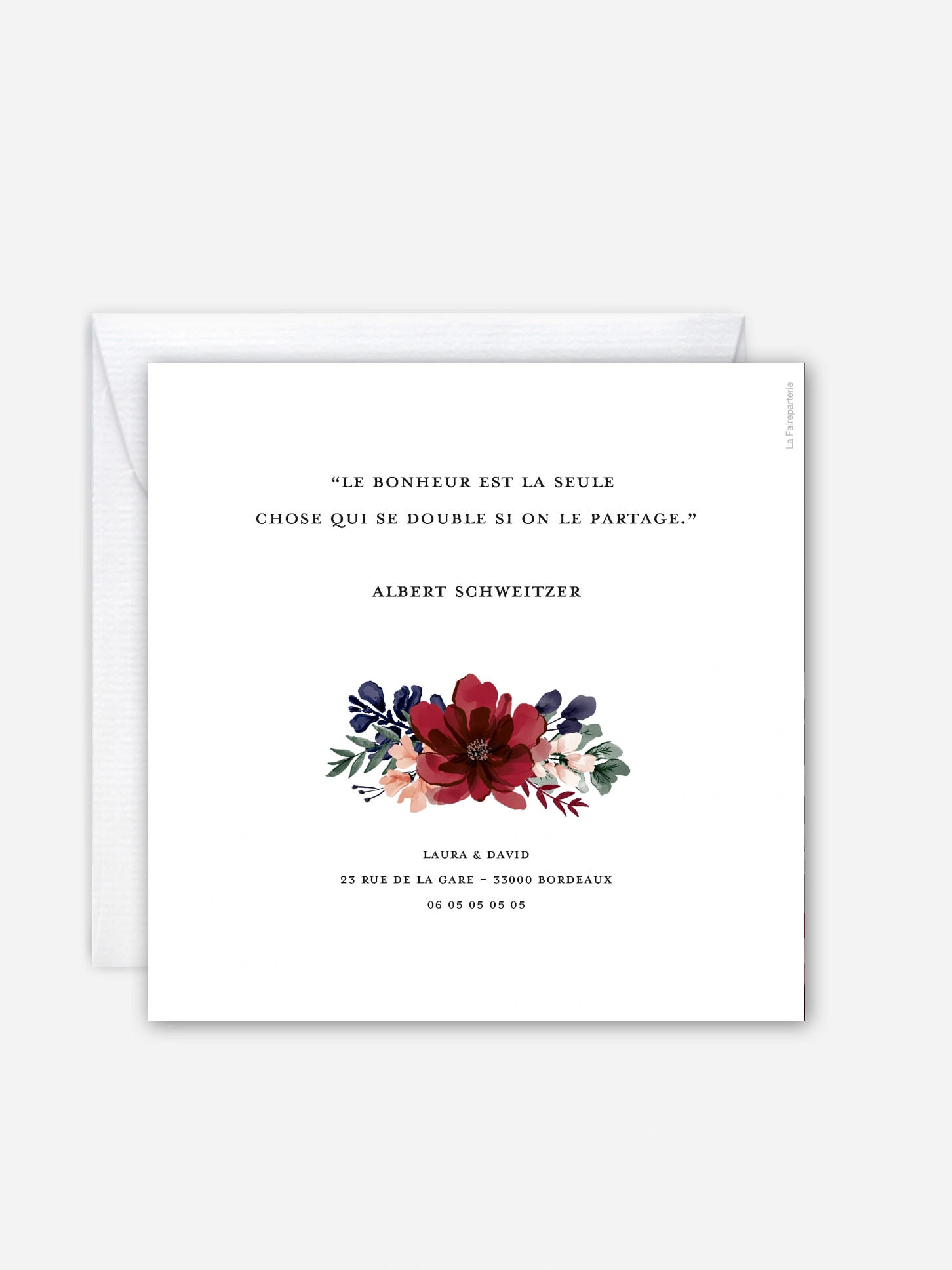 Faire-part de mariage Cadre floral