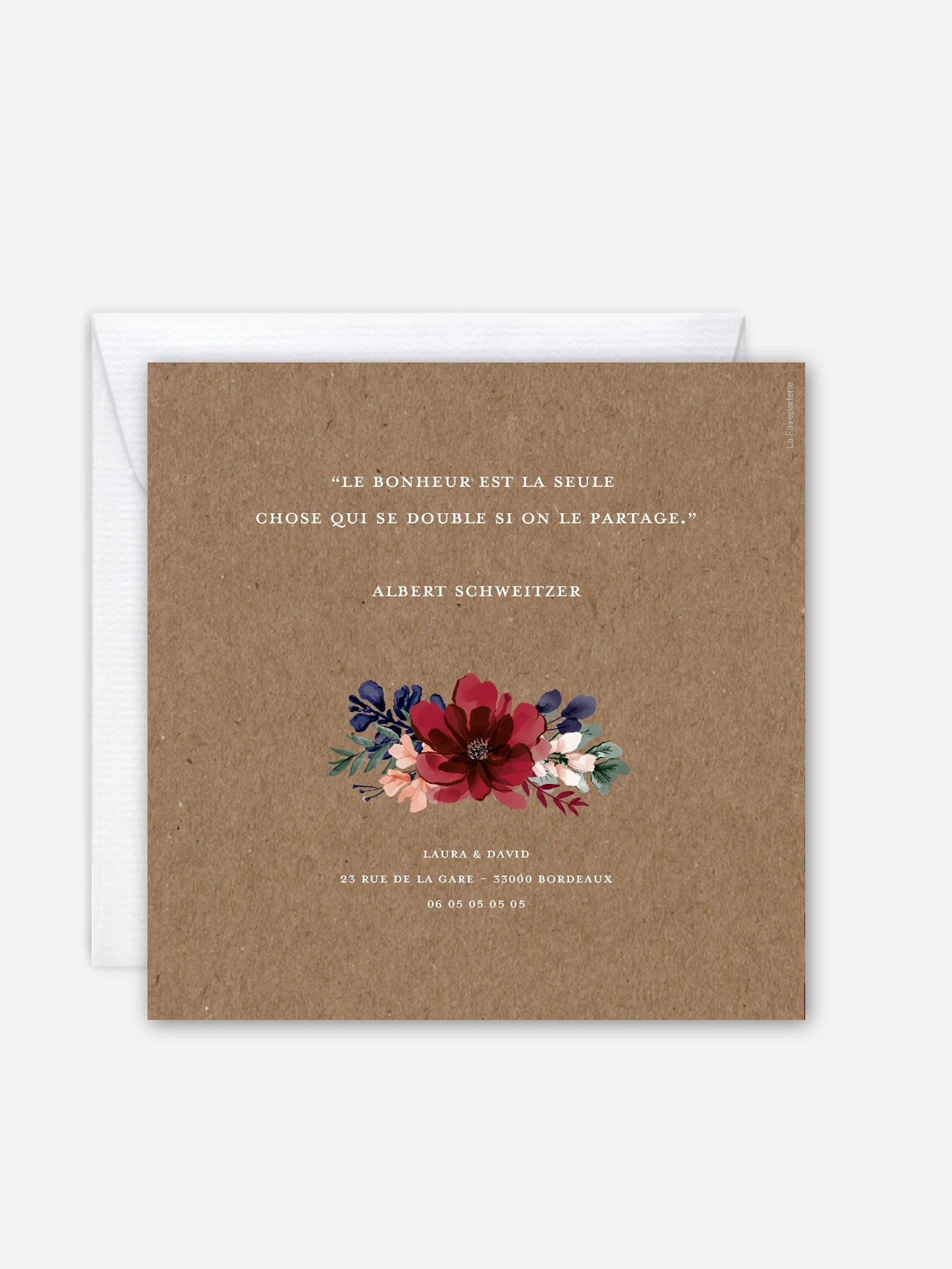 Faire-part de mariage Cadre floral