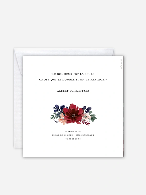 Faire-part de mariage Cadre floral