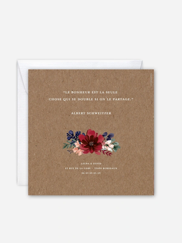 Faire-part de mariage Cadre floral