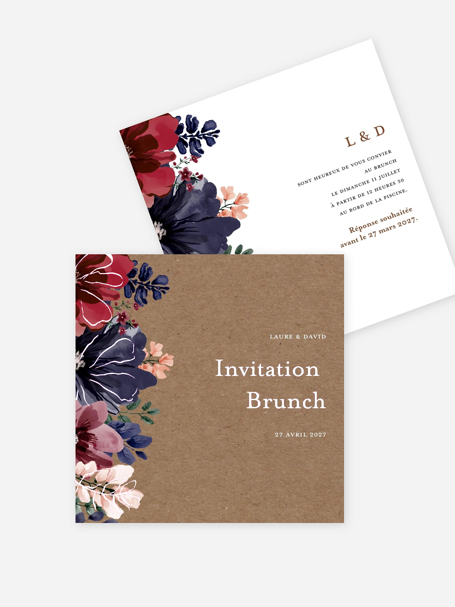 Carte brunch Cadre floral