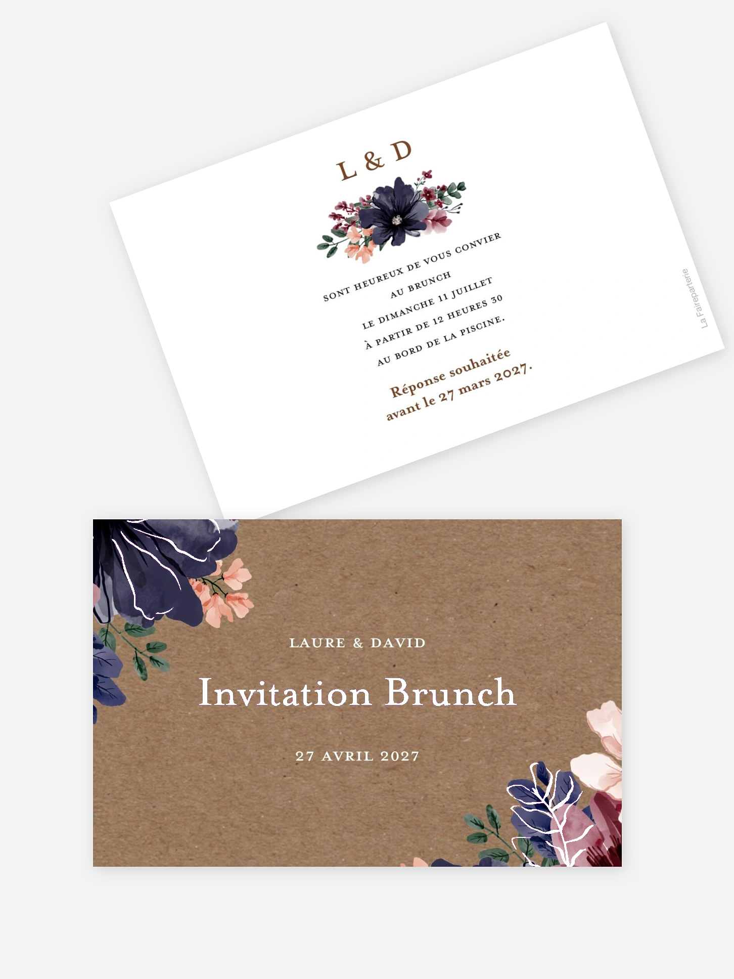 Carte brunch Cadre floral