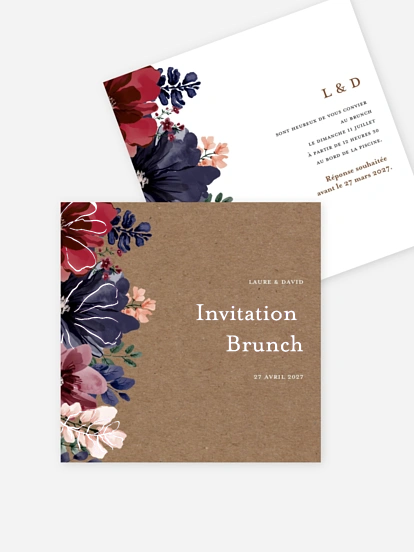 Carte brunch Cadre floral