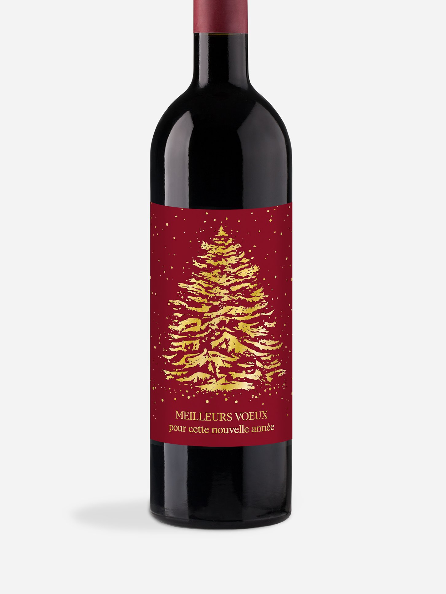 Étiquette pour bouteille Sapin étincelant