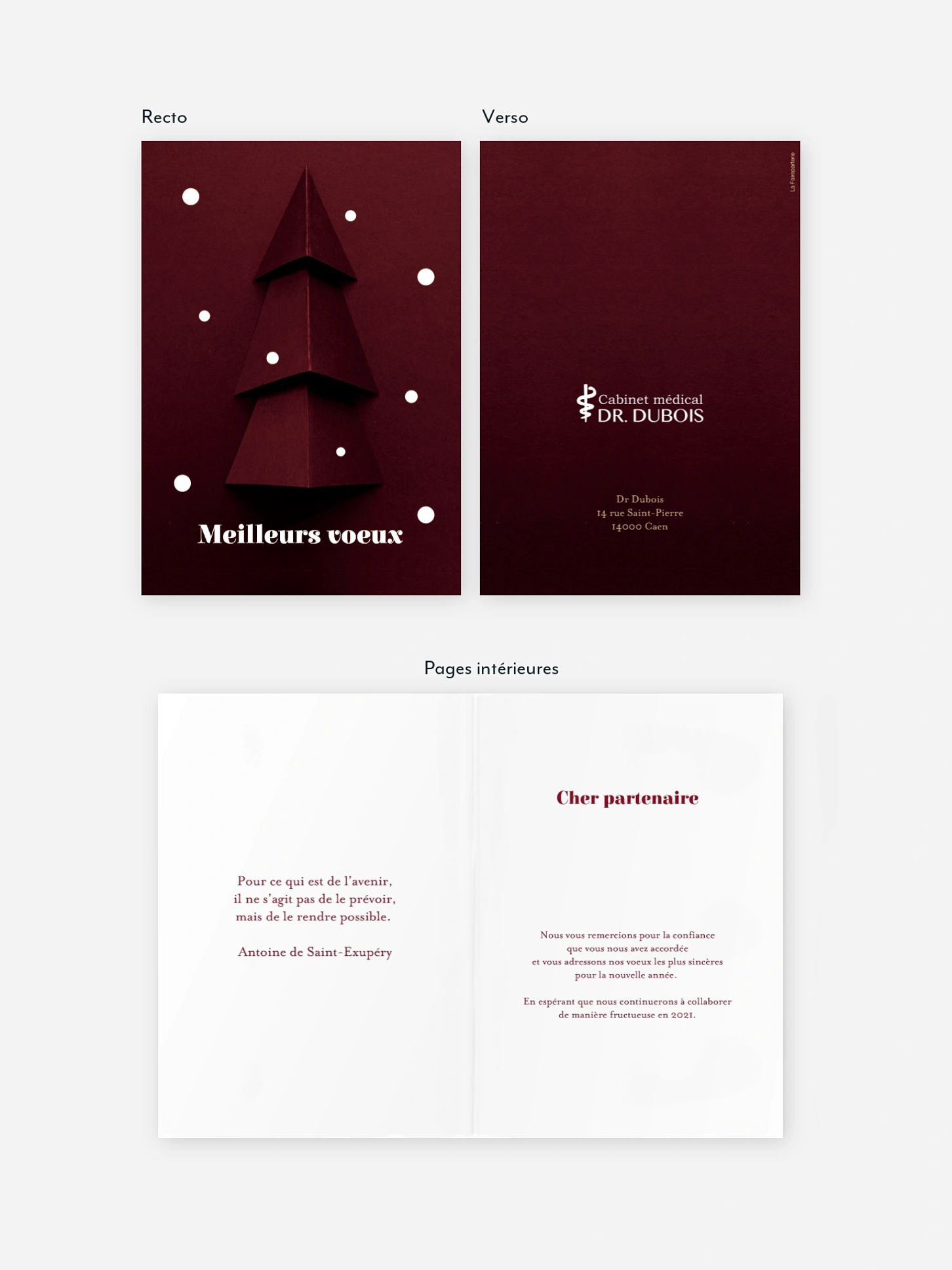 Carte de voeux entreprise Sapin en papier