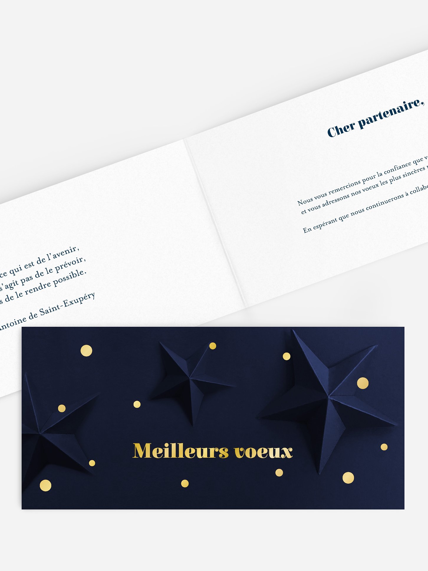 Carte de voeux entreprise Étoile en papier