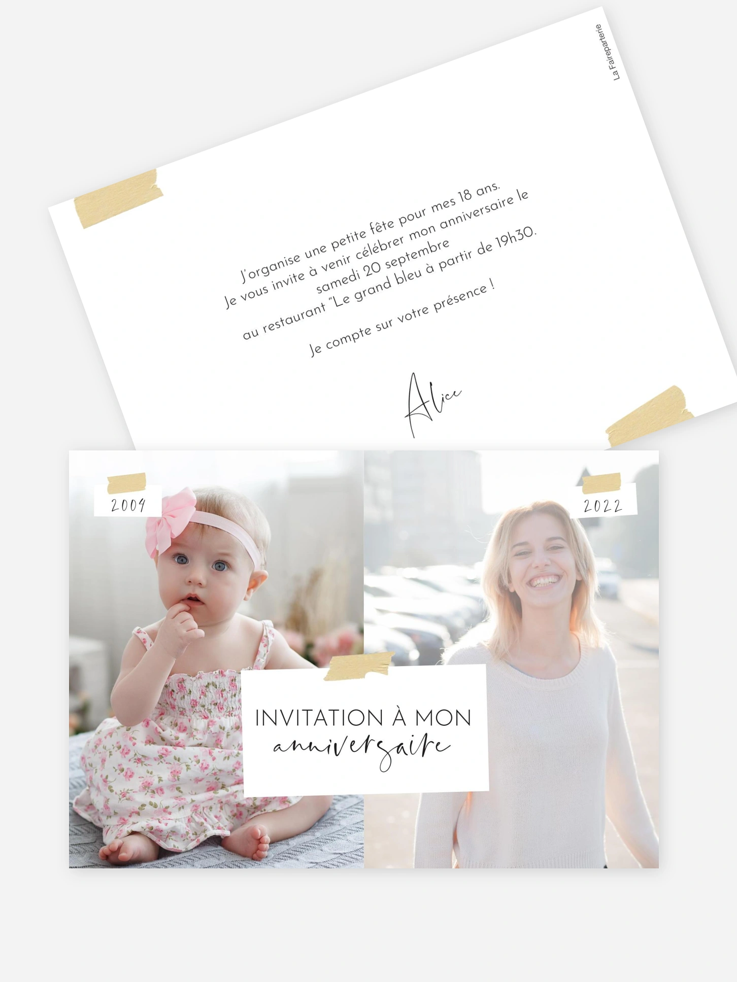 invitation anniversaire 18 Voyage dans le temps