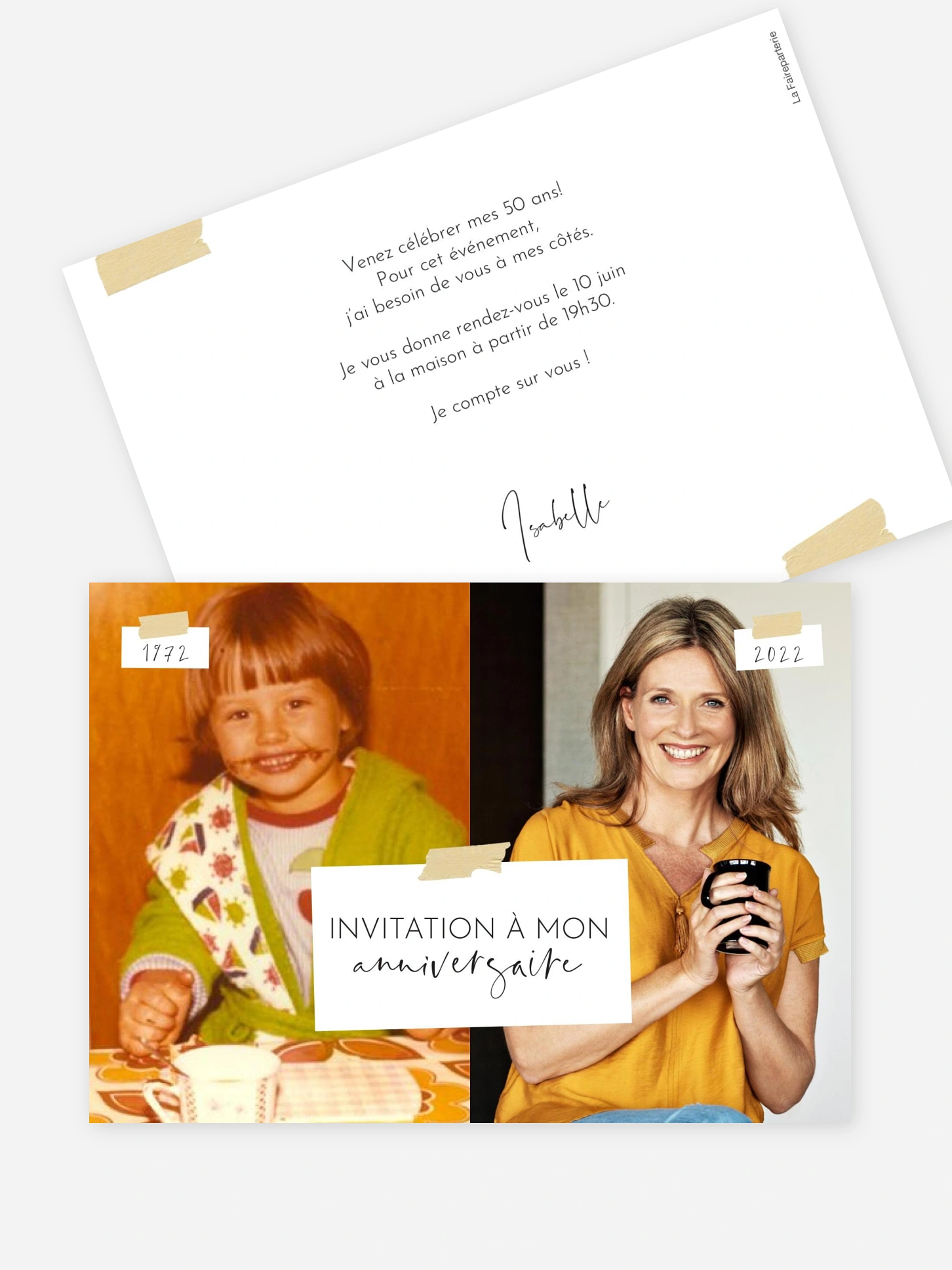 invitation anniversaire 50 Voyage dans le temps