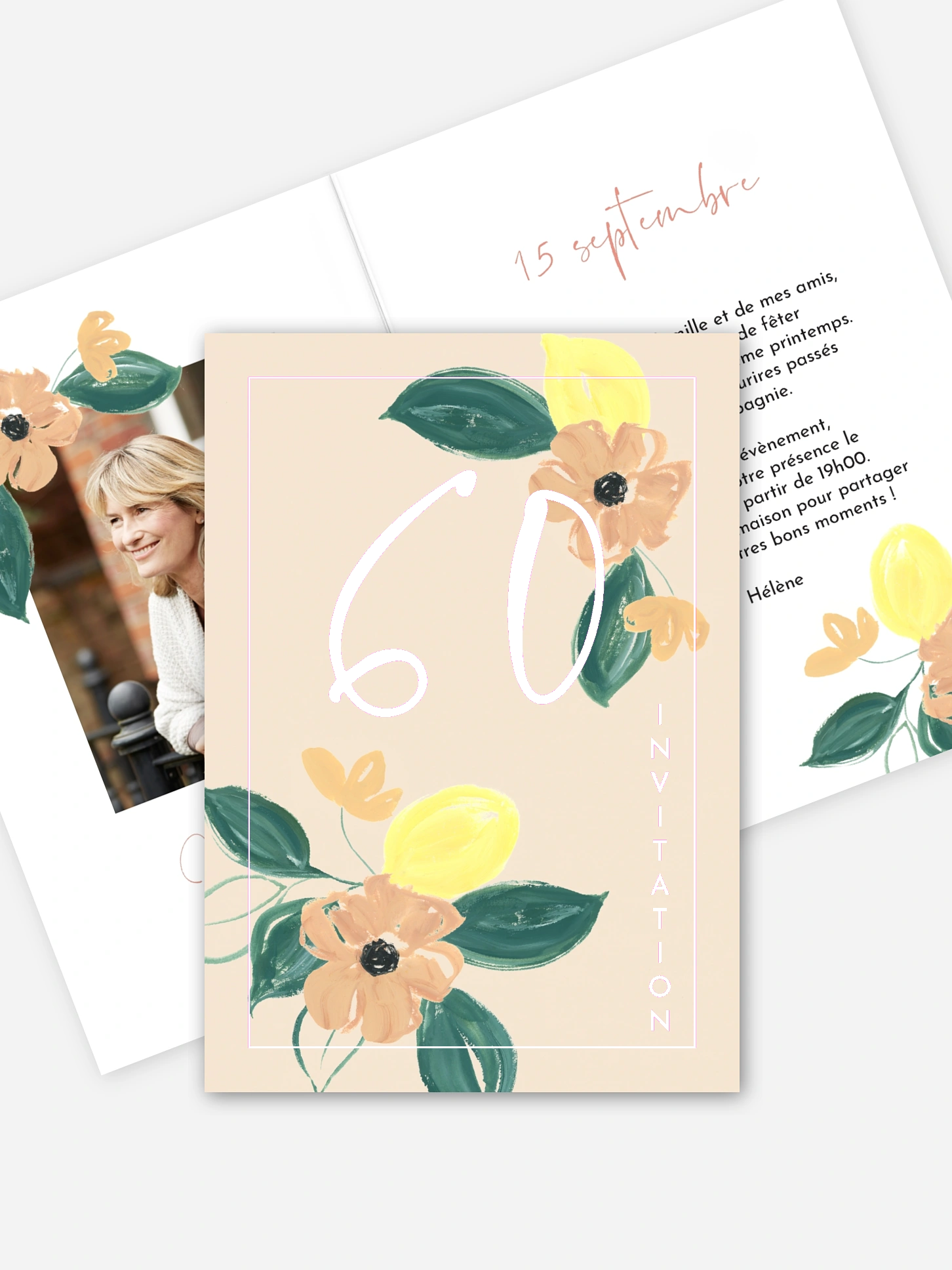 invitation anniversaire 60 Journée fleurie