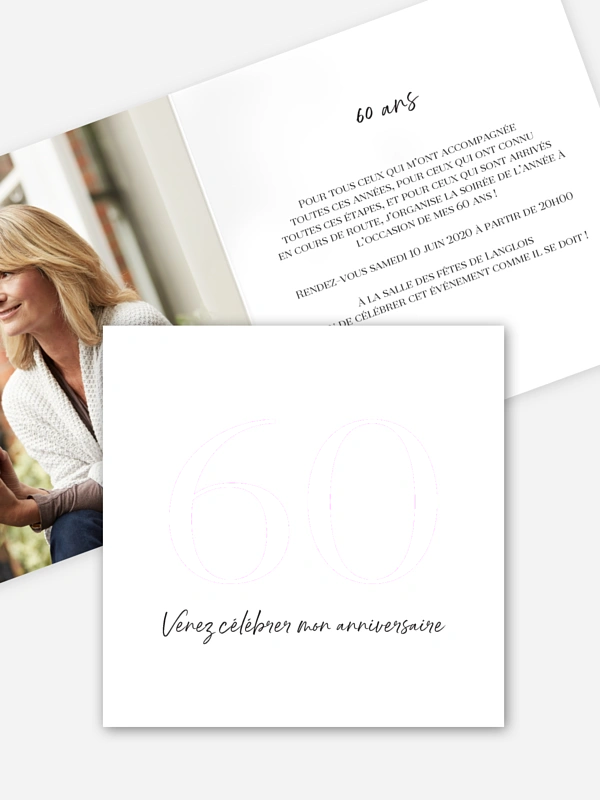 Invitation Anniversaire 60 Nombre Dore