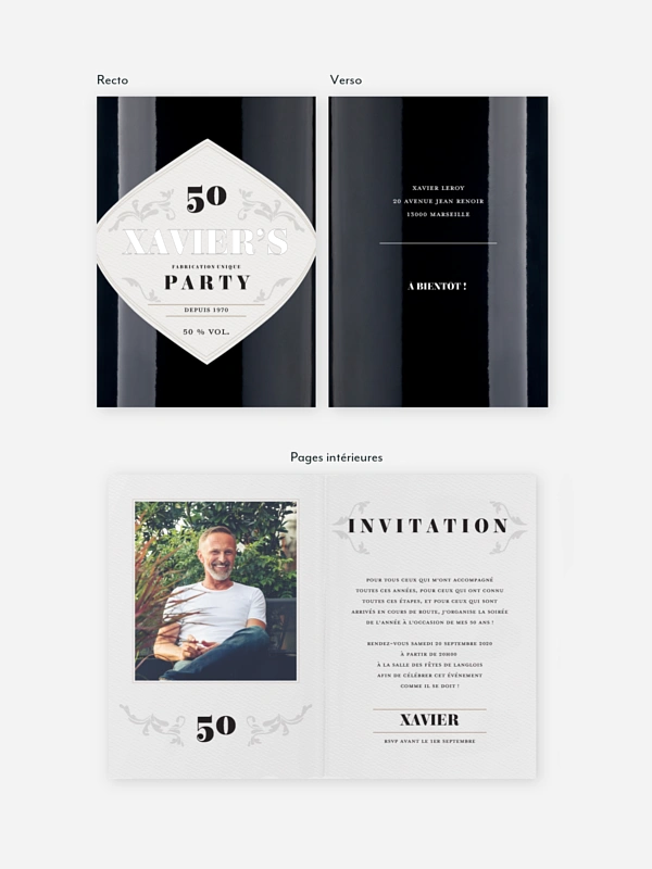 invitation anniversaire 50 Invitation Gin