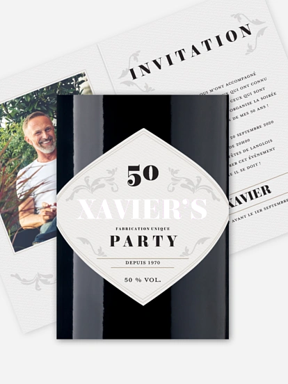invitation anniversaire 50 Invitation Gin