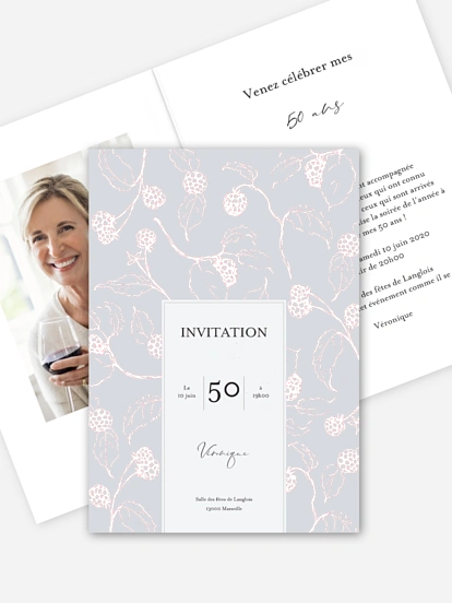 invitation anniversaire 50 Jolies baies