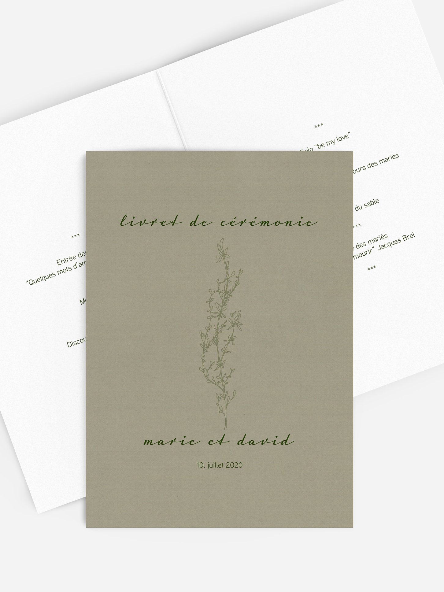 Livret de messe mariage Joli herbier