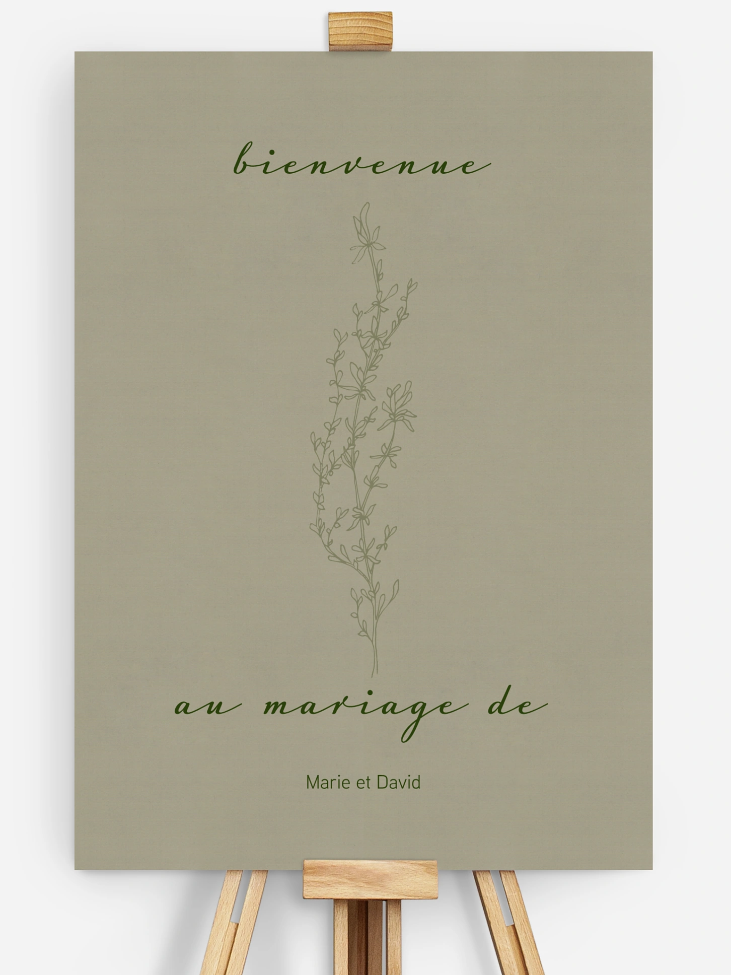 Affiche bienvenue mariage Joli herbier