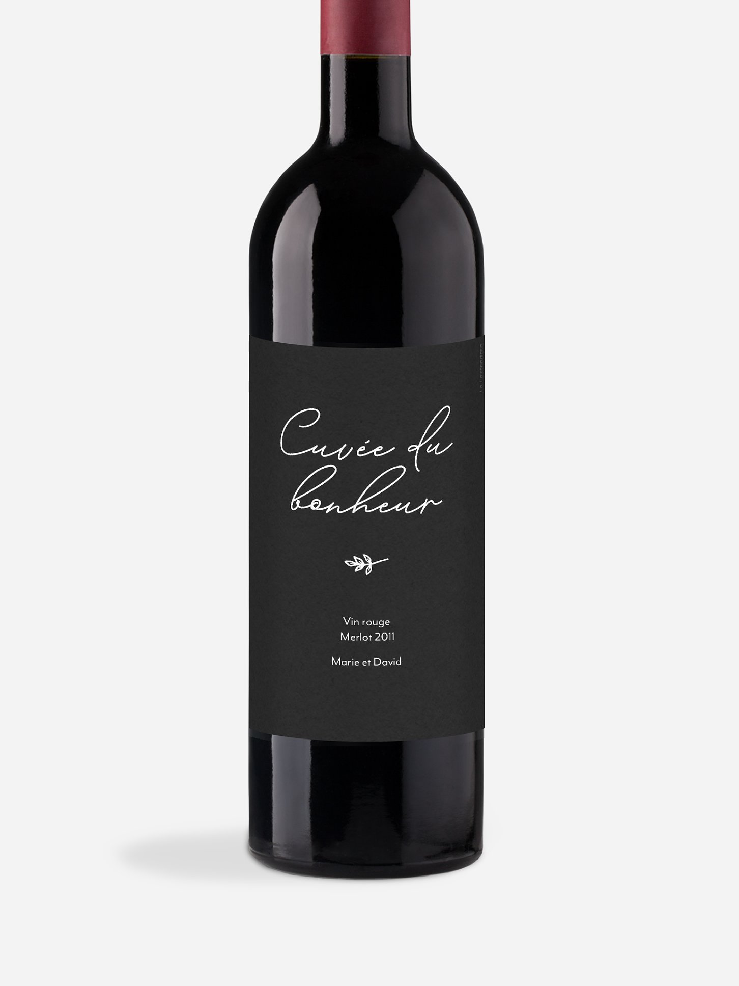 Étiquette bouteille Typo chic