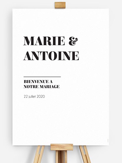 Affiche bienvenue mariage Typo Lovers