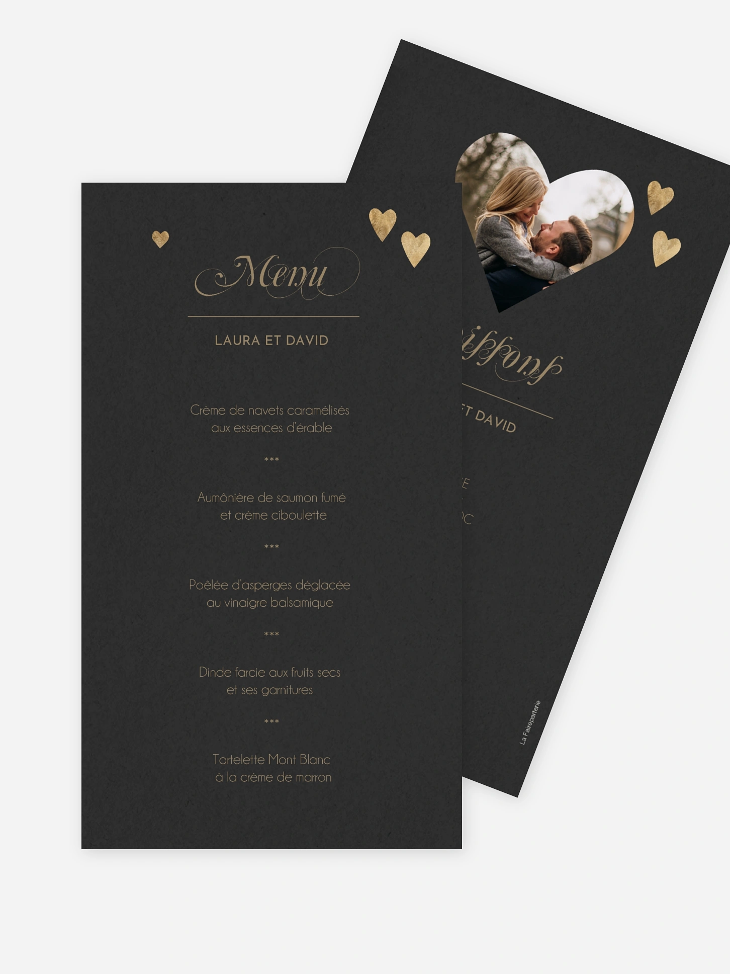 Menu mariage Jolis coeurs