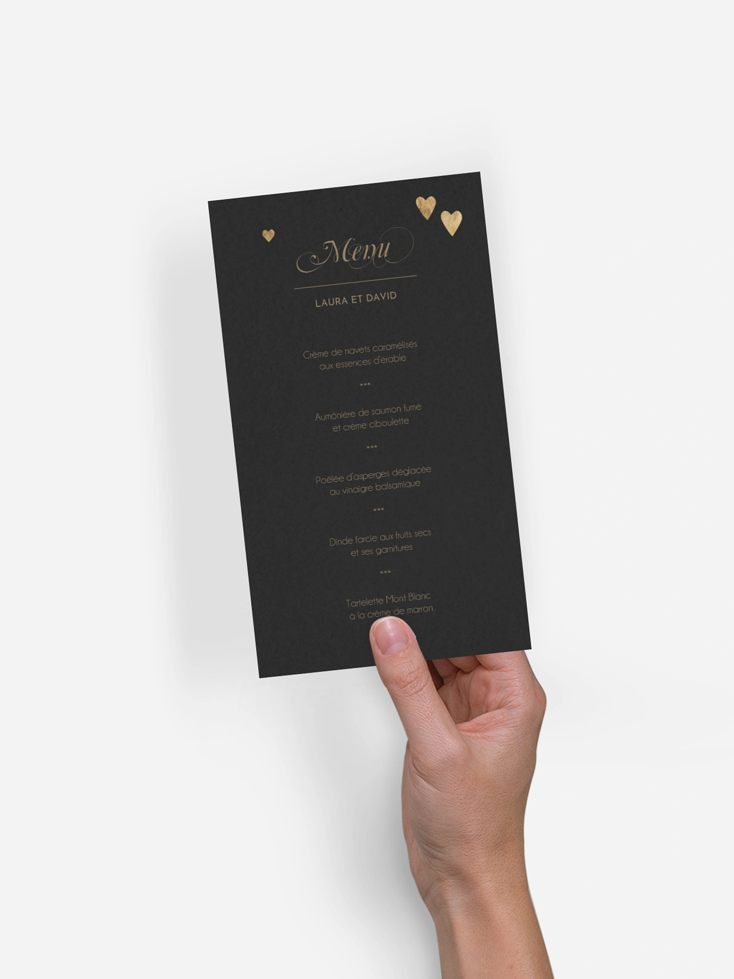 Menu mariage Jolis coeurs