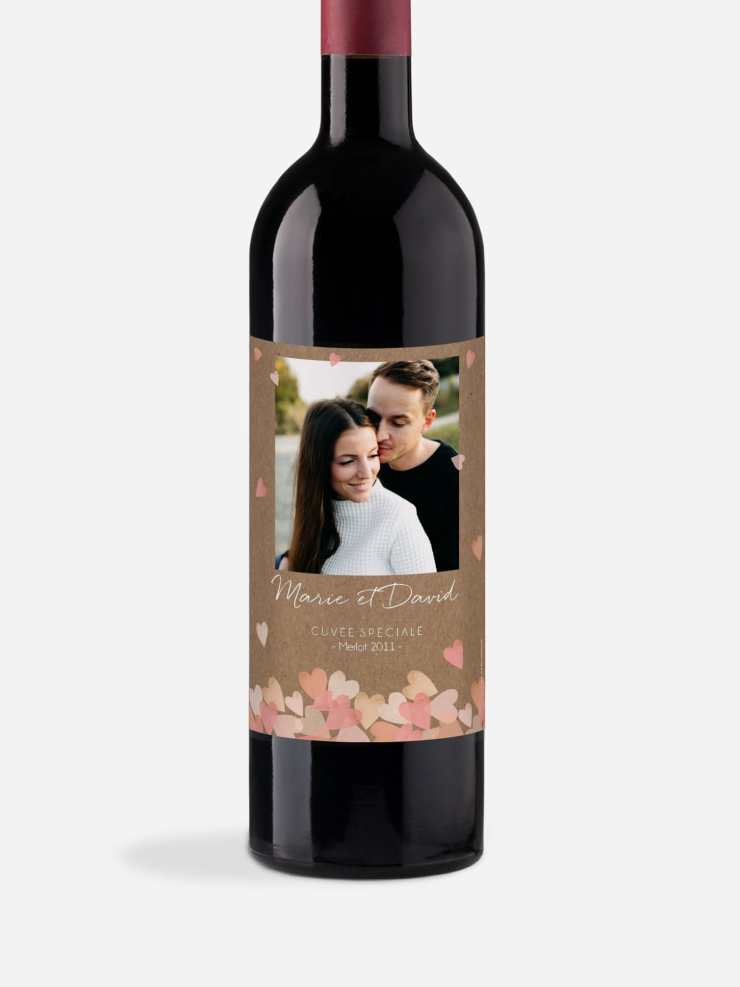 Étiquette bouteille Confettis d'amour