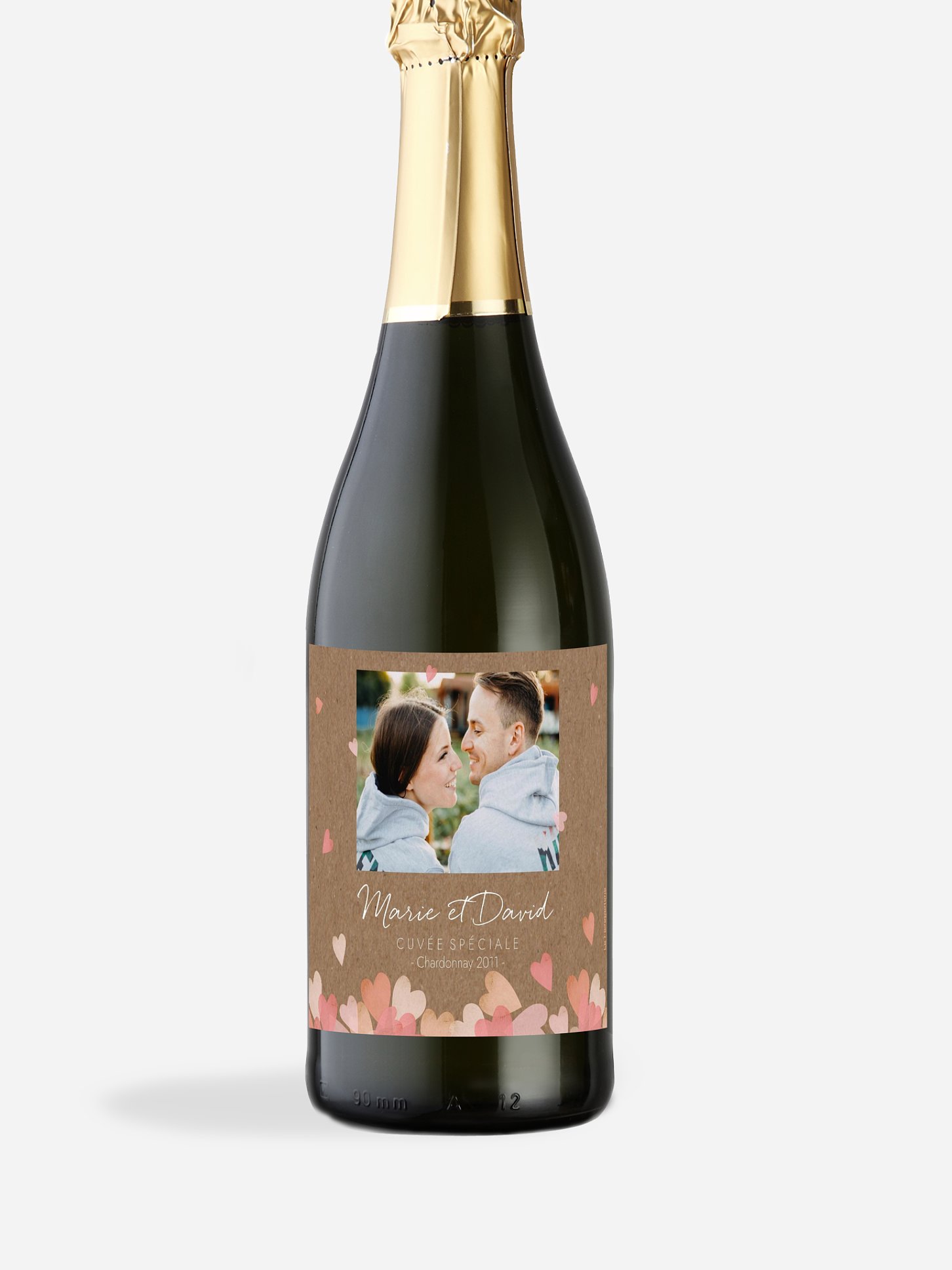 Étiquette bouteille Confettis d'amour