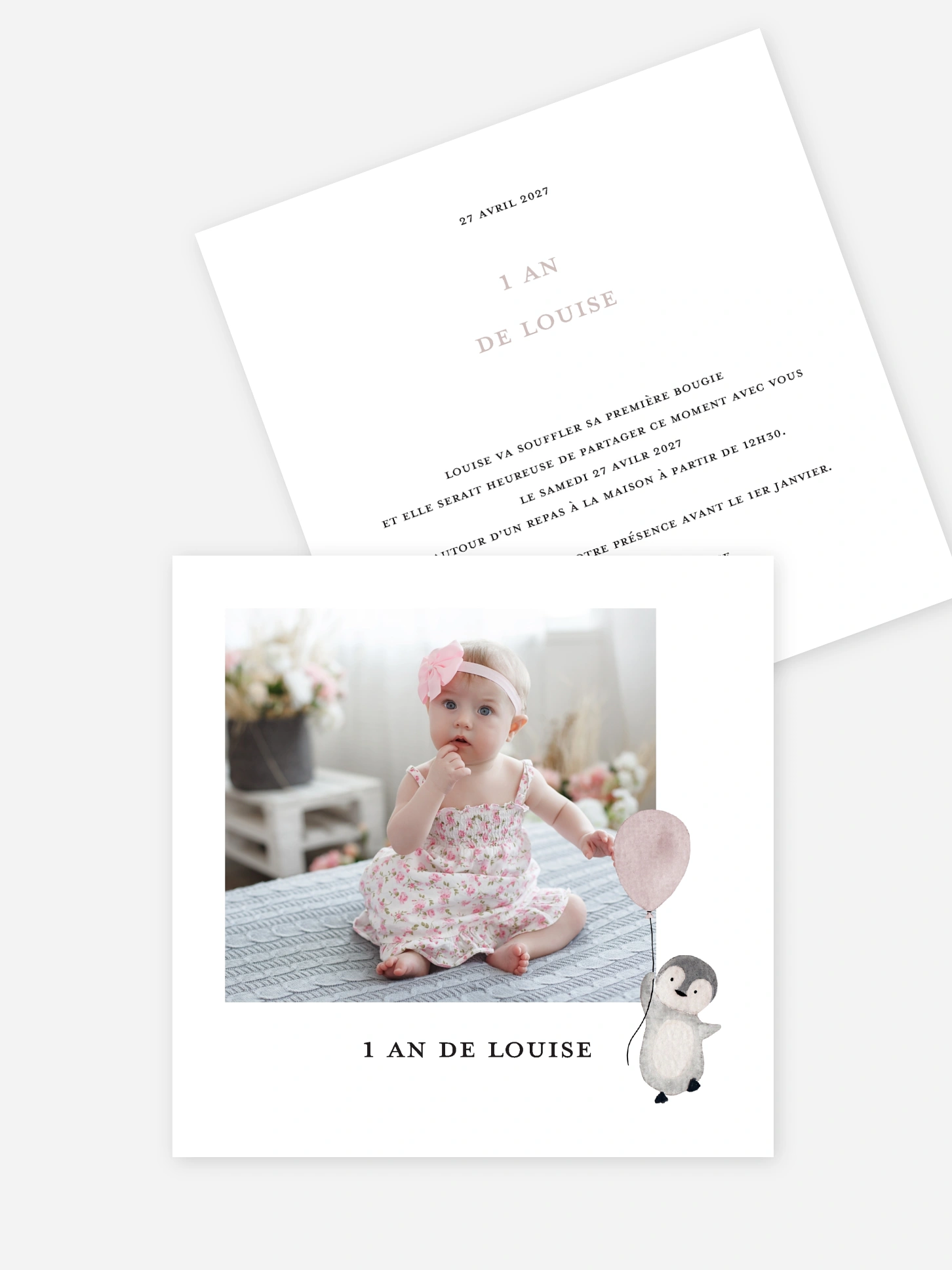 invitation anniversaire enfant Petit pingouin