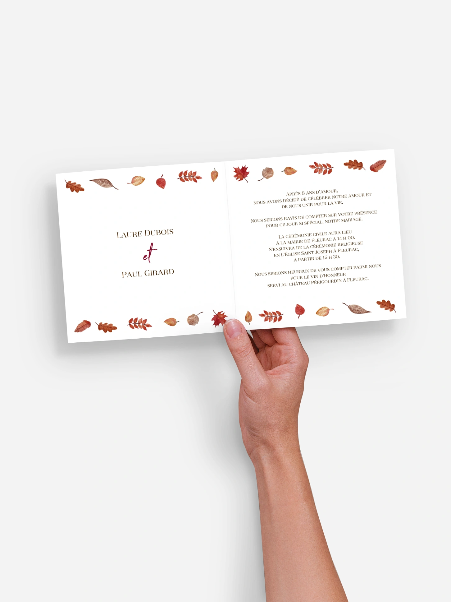 Faire-part de mariage Couronne d'automne