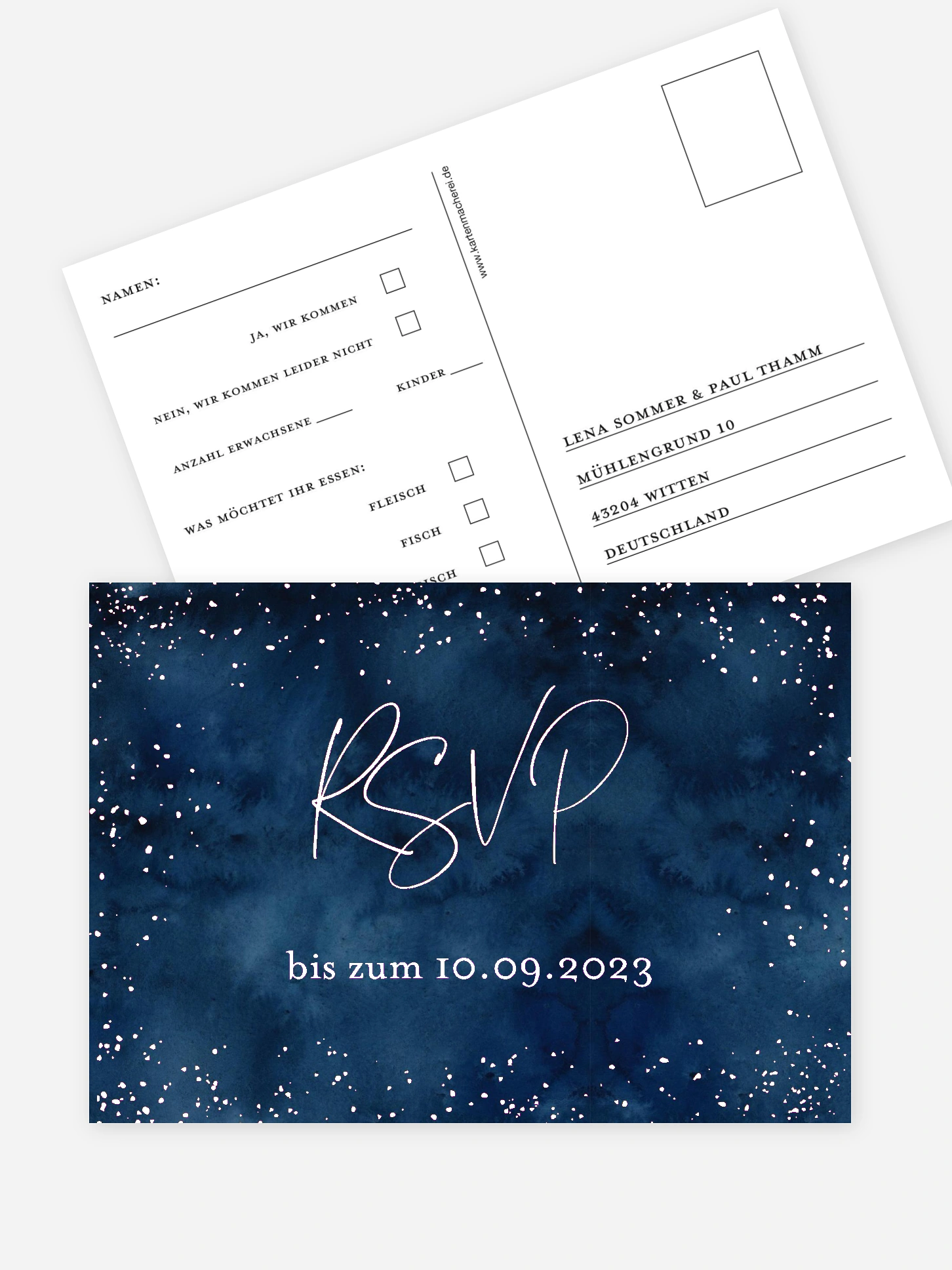 Antwortkarte Hochzeit Night Sky