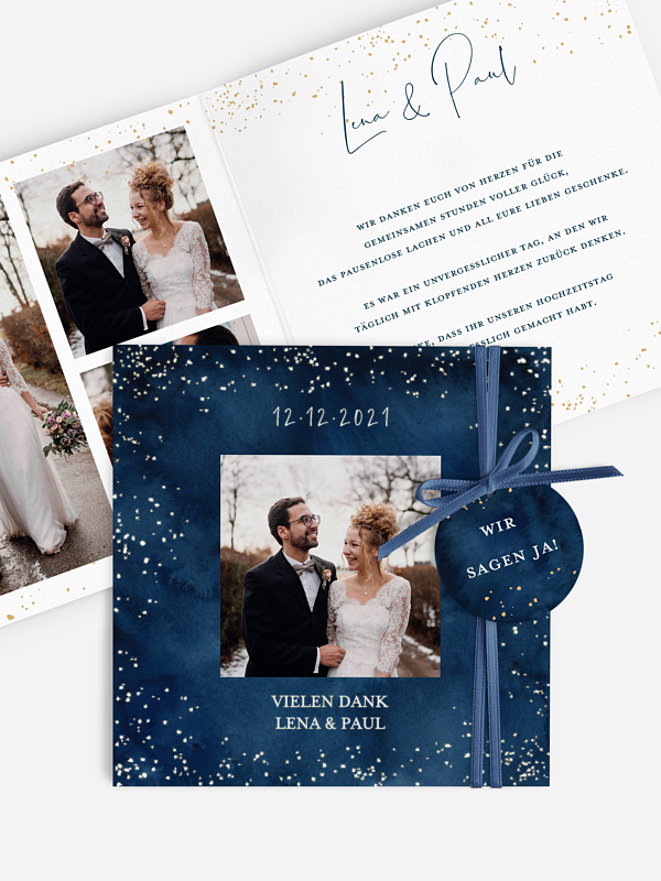 Dankeskarte Hochzeit Night Sky