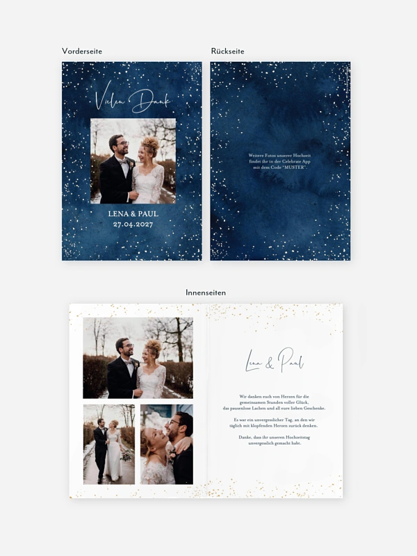 Dankeskarte Hochzeit Night Sky