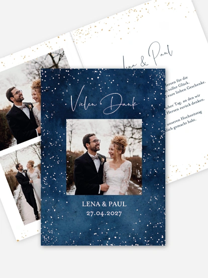 Dankeskarte Hochzeit Night Sky