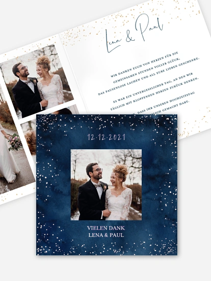 Dankeskarte Hochzeit Night Sky
