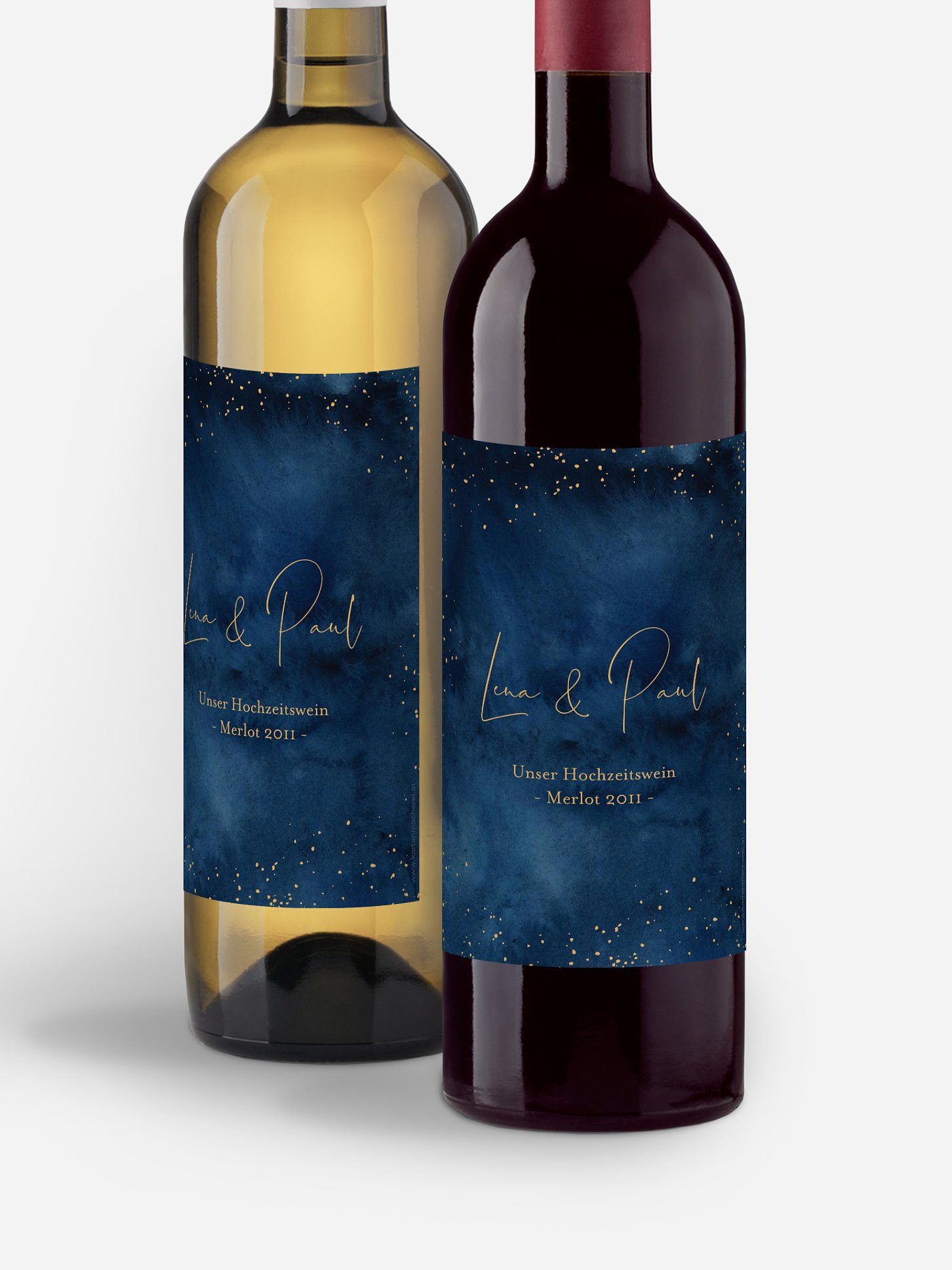 Flaschenetikett Hochzeit Night Sky