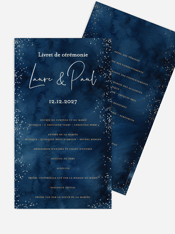 Livret de messe mariage Nuit intense