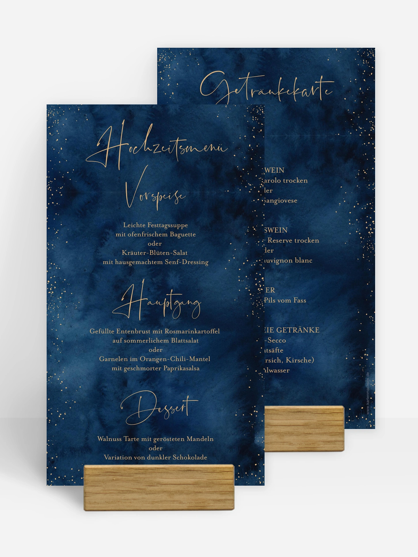Menükarte Hochzeit Night Sky