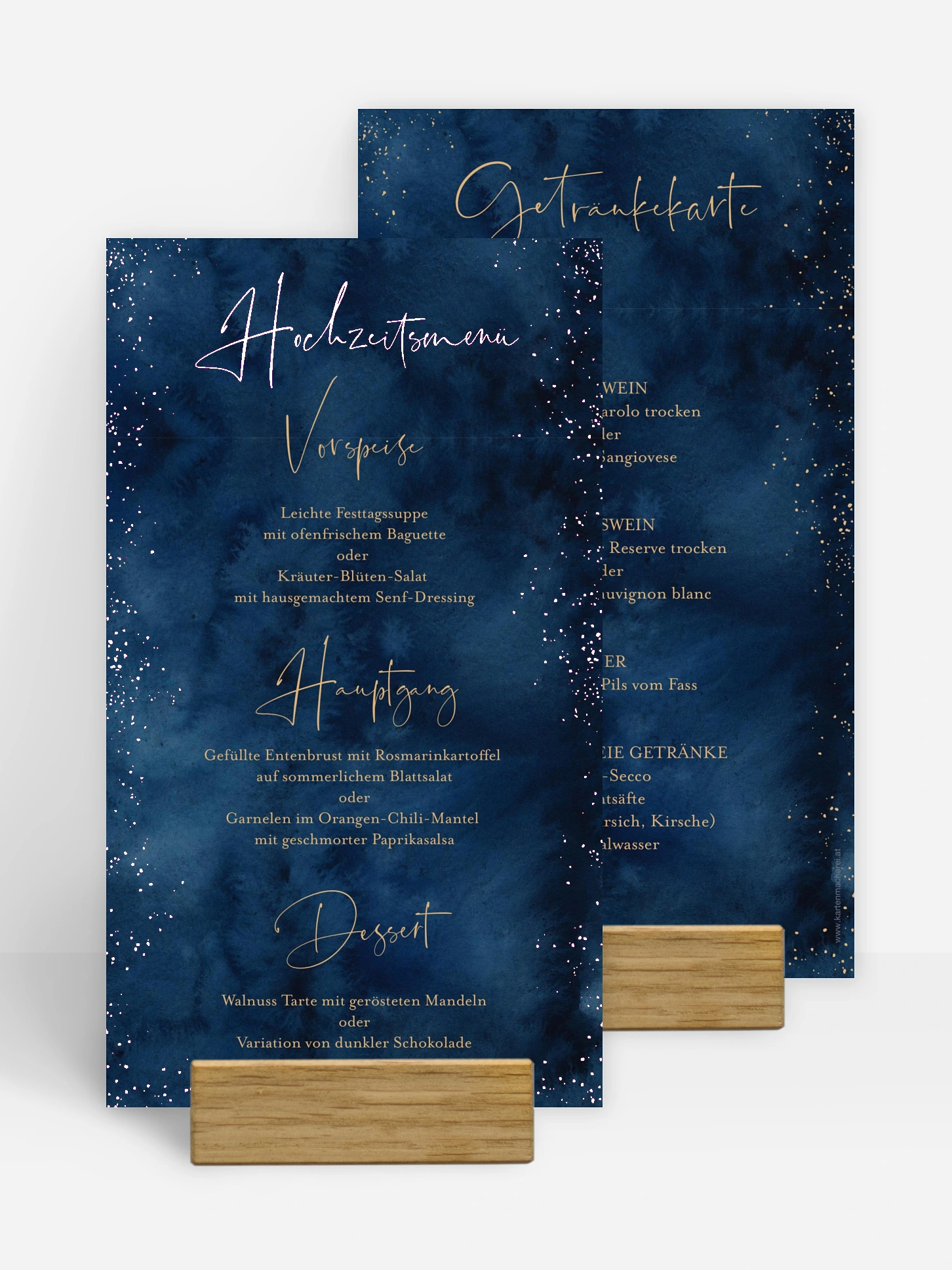 Menükarte Hochzeit Night Sky