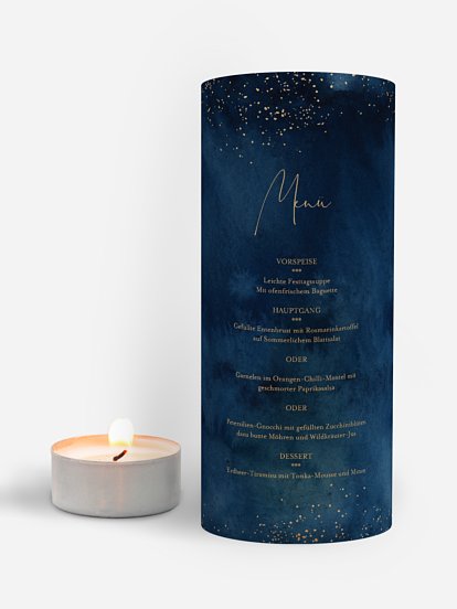 Menükarte Hochzeit Night Sky