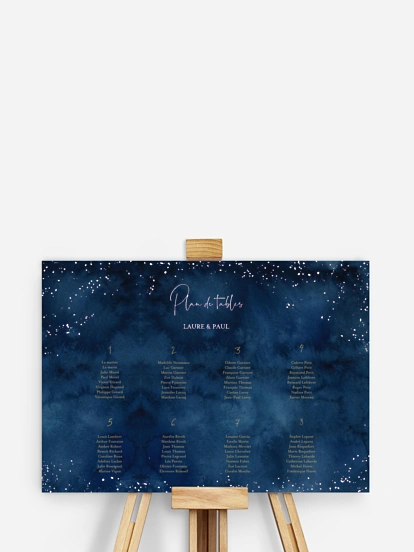 Poster plan de table mariage Nuit intense