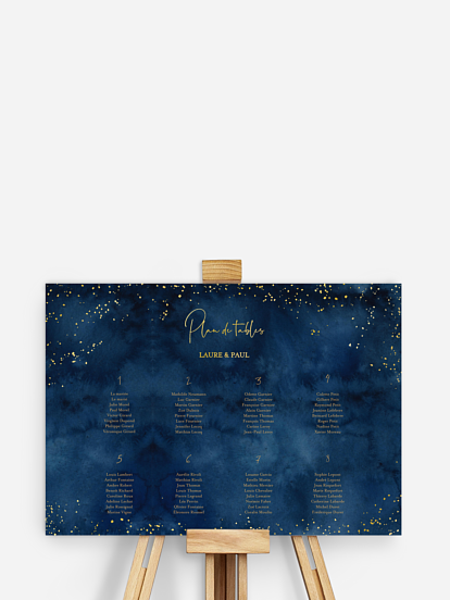 Poster plan de table mariage Nuit intense