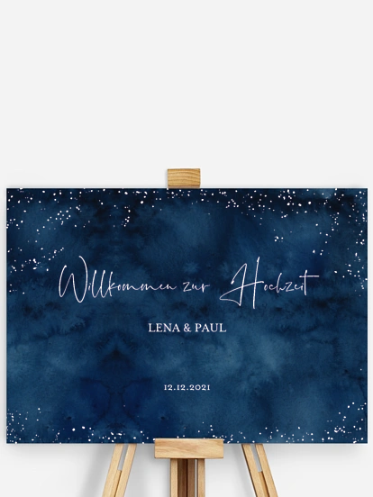Willkommensschild Night Sky