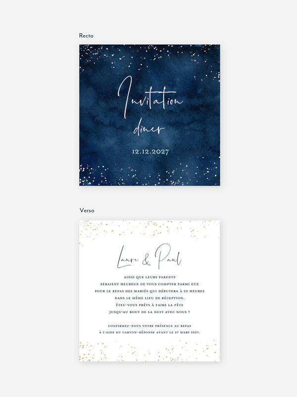 Carton d'invitation Nuit intense