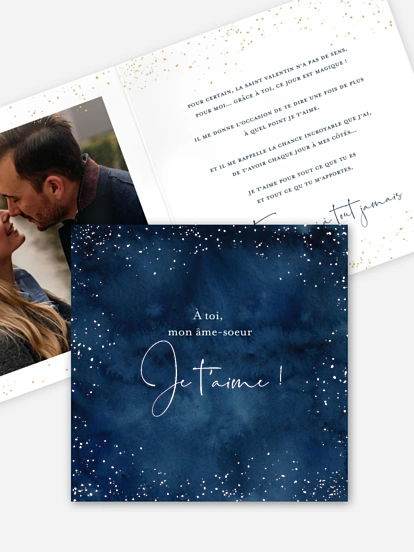 Carte Saint Valentin Nuit intense