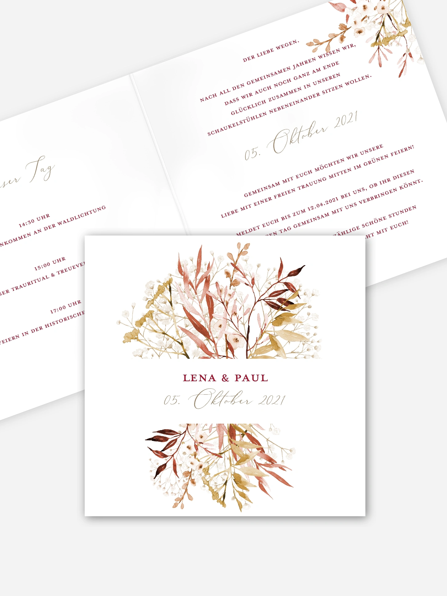 Hochzeitseinladung Dried Bouquet