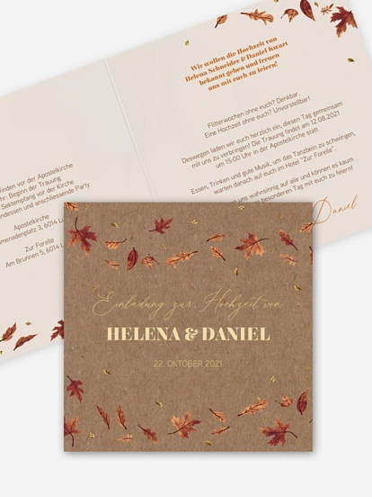 Hochzeitseinladung Herbstbrise