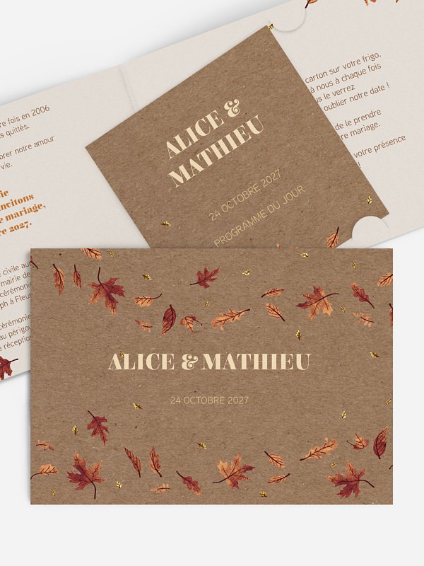 Faire-part de mariage Brise d'automne