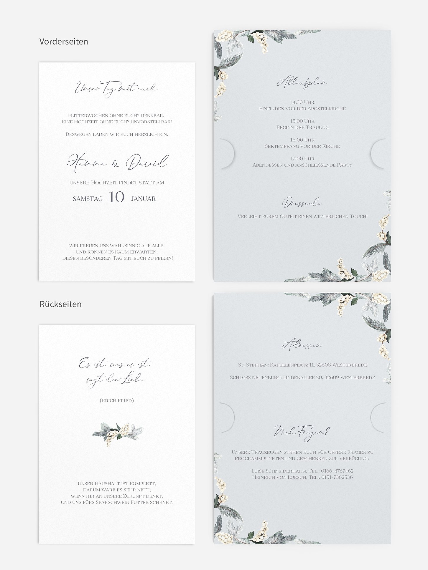 Hochzeitseinladung Iced Greenery