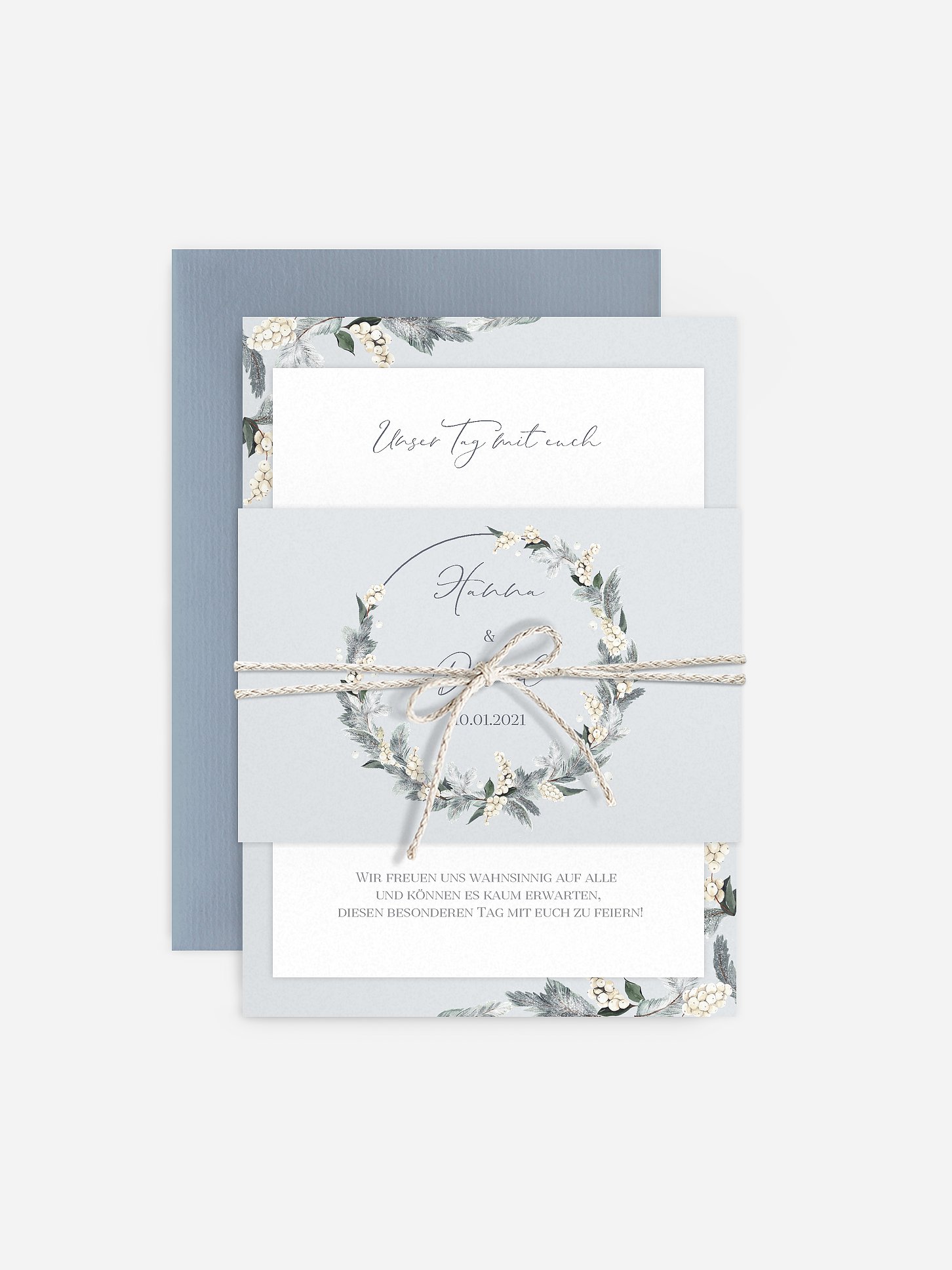 Hochzeitseinladung Iced Greenery